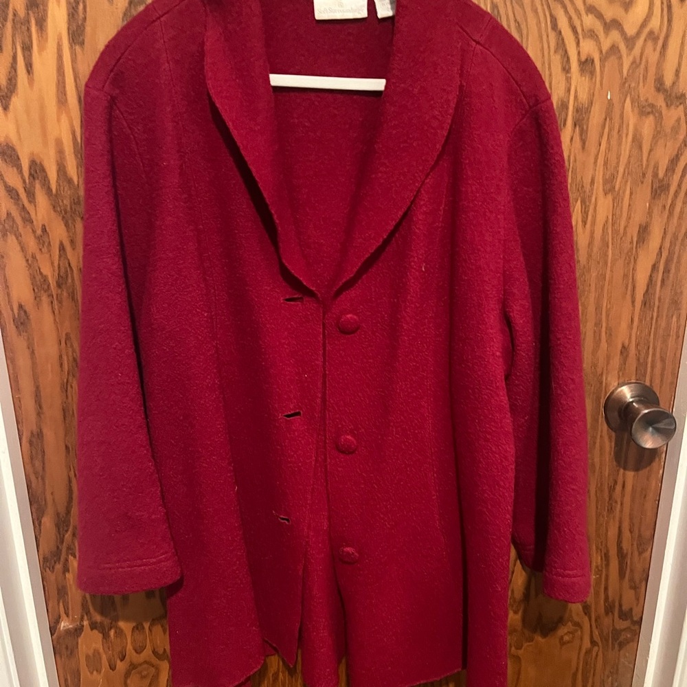 Red Button-Up Cardigan